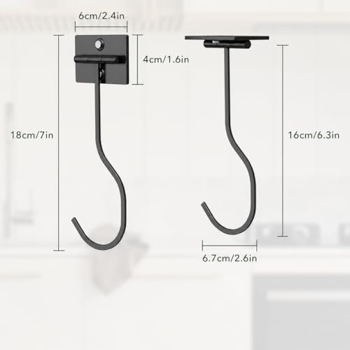 bussdis Under Cabinet Banana Hook Foldable - Adhesive Bananas Hanger, Heavy Duty Stainless Banana Holder (13lb), Magnetic Fold-Up When Not in Use, Premium Material, Black by bussdis - Image 2