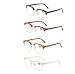 Half frame Retro Semi Rimless Clear Lens Glasses Blue Blocking Eyewear For Men Women (4 Pack Reading 2.0 X)