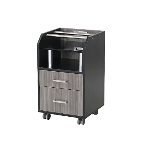 Image of Glass Glow Pedicure Trolley Black /Dark Gray Cart for Nail Salon Furniture & Equipment