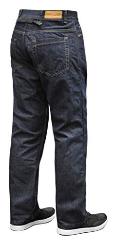 Bilt Iron Workers Mercury Protective CE Armor Aramid Fiber Relaxed Fit Denim Street Bike Motorcycle Riding Jeans - Dark Blue 30