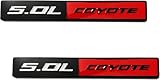 Fidida 2PC 5.0L Coyote Emblem Decal Car Engine Letters Decal Plating Badge 3D Metal Style Fit for F150 5.0L Engine Truck Black Red