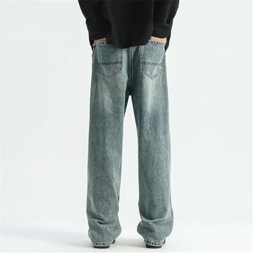 Men's Denim Pants Vintage Loose Casual Soft Solid Color Denim3