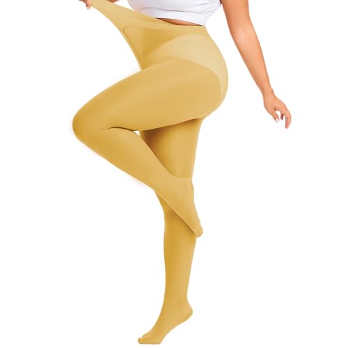 American Trends Plus Size Tights for Women Semi Opaque Stockings High Waist Pantyhose Nylons Soft Stretchy Tights