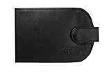 Big Skinny Women's Taxicat Leather Bi-Fold Slim Wallet, Holds Up to 25 Cards, Black