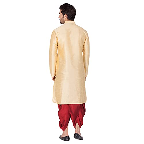 Image of VASTRAMAY Men's Silk Blend Kurta and Dhoti Set
