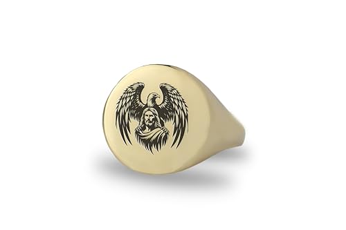 Bague Aigle Jésus or 14k : le cadeau spirituel parfait pour homme de foi