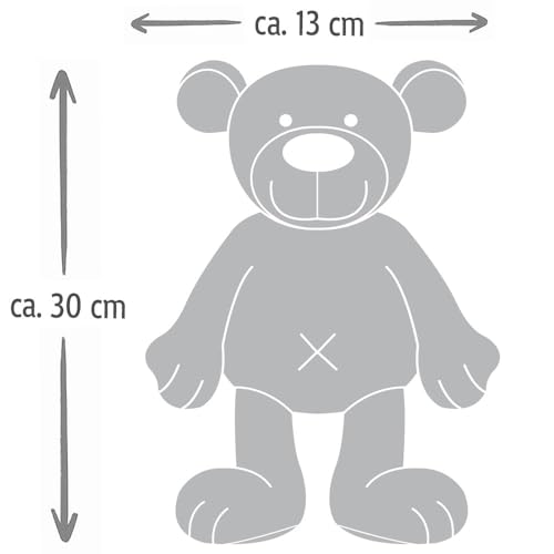 Elefantasie Stofftier Teddy Bär Geschenk mit Namen und Geburtsdatum Plüschteddy braun personalisierbar 30cm