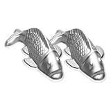 IWOWHERO 2 piezas Molde para Hornear Pasteles Forma de Pez Koi Molde de Aluminio para Tartas Gelatina y Chocolate Kit para Repostería DIY Fácil Limpieza y Uso Cocina Doméstica