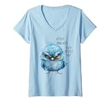 Damen Guten Morgen Ganz dünnes EIS - Übellauniger Vogel T-Shirt mit V-Ausschnitt