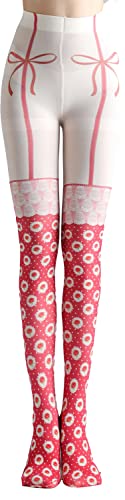 Image of Sahabowi Women Tights, Opaque High Waist Pantyhose, Vintage Control Top Stockings