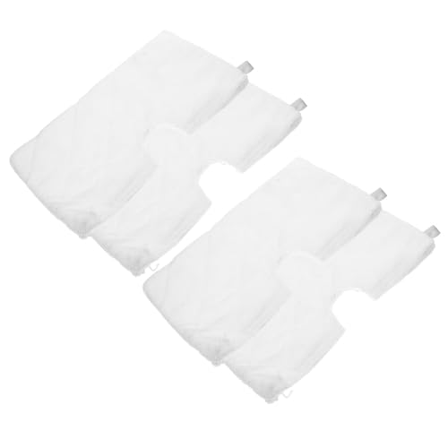 IMIKEYA Almohadillas para Trapeador a Vapor Reutilizables Blancas 4 Piezas Recambios de Fibra Lavables 327 X 188 CM Cabezales de Repuesto Resistentes al Calor para Limpieza Doméstica