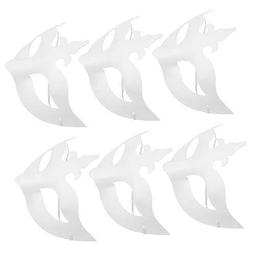 Hemoton 6pcs Blank Paper Masks Unpainted Carnival Face Masks for and Adults for Festivals Parties Role-playing and Crafts Activities