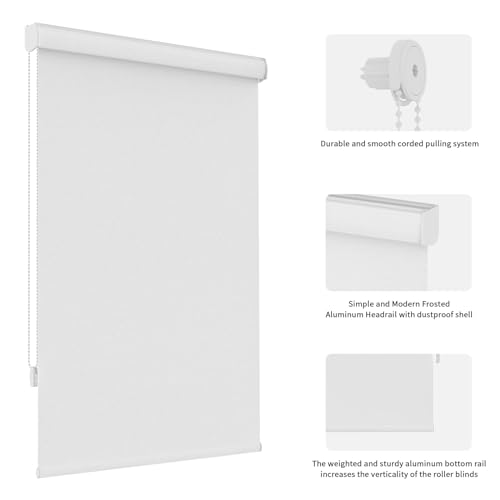 MYshade Custom Blackout Roller Window Shades Corded Roller Shades for Windows Waterproof Fabric Easy to Install - Thumbnail 4