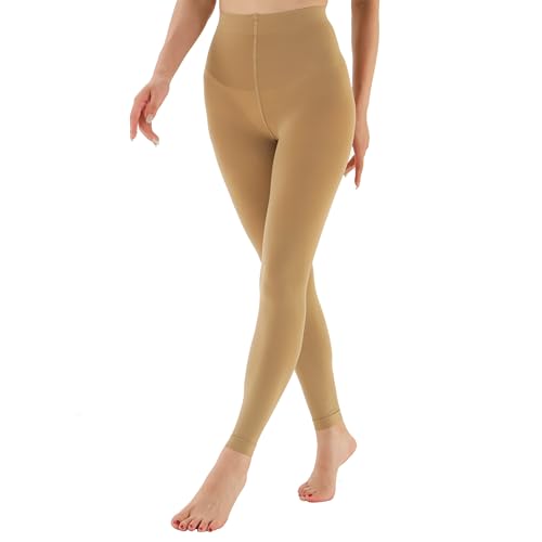 EVERSWE Women's Super Opaque Footless Tights 120D, Women's Leggings (Nude,M/L)