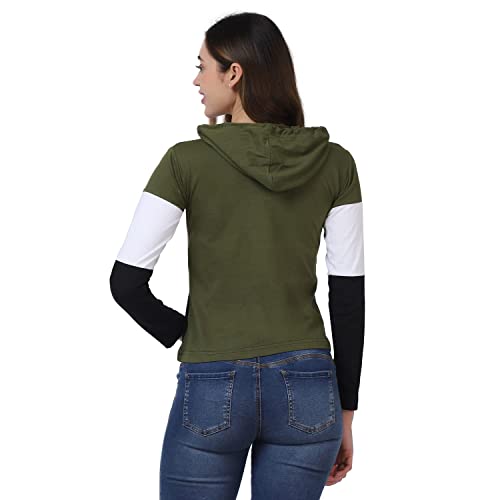 Image of Yes'No Women's Full Sleeve Cotton Hooded T-Shirt