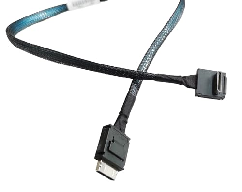 Câble mini SAS SFF-8611 robuste avec connecteur droit et angle avant