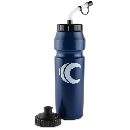 Image of Cannon Sports 1 Liter Sports Water Bottle, BPA-Free, 34 Oz Capacity, Large Mouth, 2 lids (Straw and Squeeze), Great For Helmet Sports Such As Hockey, Lacrosse, Football, Boxing (Navy)