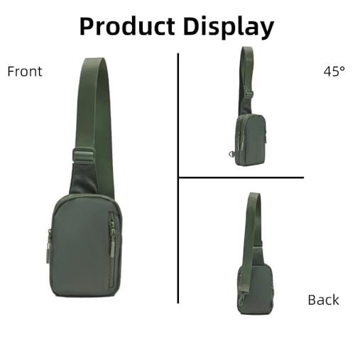 VAKAER Convertible Sling Backpack for Women & Men – Lightweight 3-in-1 Crossbody Daypack with Adjustable Strap, Anti-Theft Pocket, Water-Resistant Small Travel Bag (Green)3