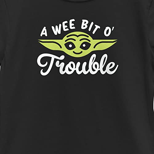 The Mandalorian Girl's Star Wars St. Patrick's Day Grogu A Wee Bit O' Trouble T-Shirt2