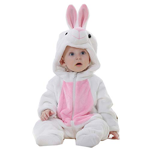 FancyDresswale Baby Animal Costume Autumn Winter Flannel Hooded Romper Cosplay Jumpsuit 4-24 Months