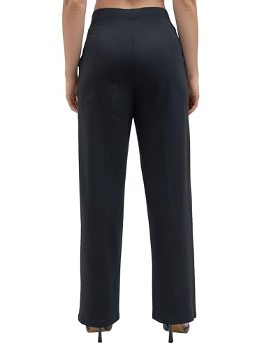 Image of Tokyo Talkies Wide Leg Relaxed fit Korean Pants |Ultra Soft|High Rise Pleated Trousers |Workwear|Formal All Day wear