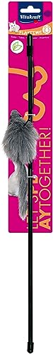 Vitakraft canna da pesca per gatto, canna da pesca robusta, gioco per gatto con erba gatta, gioco interattivo per gatti (1 pz)