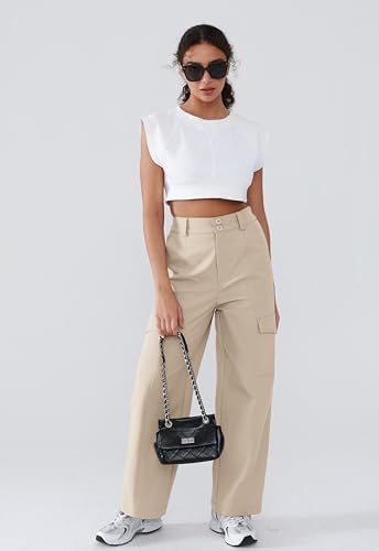 Wide Leg Cargo Pants Women High Waist Hiking Pants Stretchy Lightweight Baggy Trousers Work Pants3