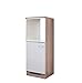 Demi-Geräteumbauschrank für Backofen+Kühlschrank 60cm Weiß/Sonoma Eiche - Salerno