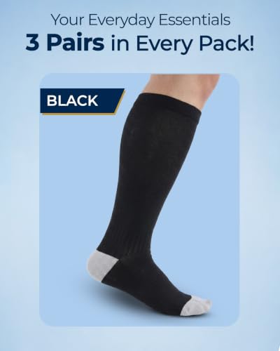 Image of Pembrook 3 Pairs Plus Size Compression Socks Wide Calf - Bamboo Viscose Compression Socks for Women Wide Calf