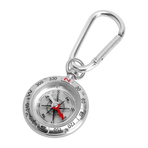 TNSLAND Kompass Schlüsselanhänger Taschenkompass Anhänger Wasserfest Schlüsselhalter mit Karabiner und Compass für Wandern Camping Outdoor 11.5x1 3cm