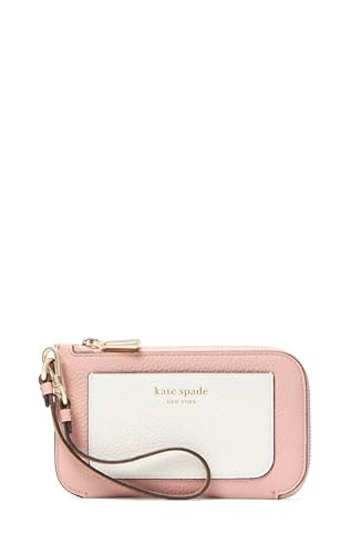 kate spade new york Ava Pebbled Leather Coin Card Case Wristlet, Colorblocked Rose Smoke Multi