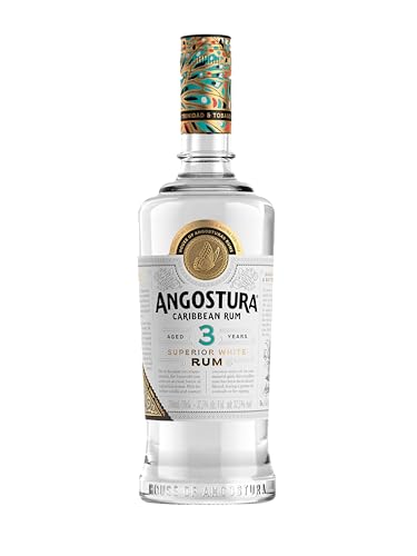 Angostura 3-Year-Old Superior White | Premium Caribbean Rum | 37.5% ABV | 70cl | Aged 3 year | Notes of tropical fruit vanilla & toasted coconut | Clean smooth finish designed for cocktails