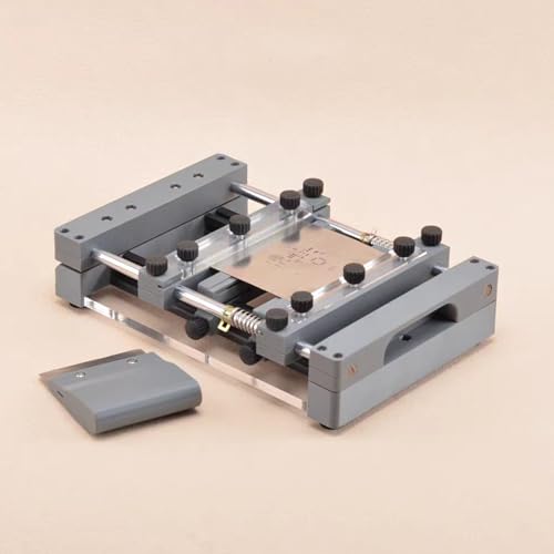 Zoienu PCB Stencil Solder Paste Printing Table, SMT Mini Printing Table, Desktop Manual Precision Screen Printing Machine (150x150mm)