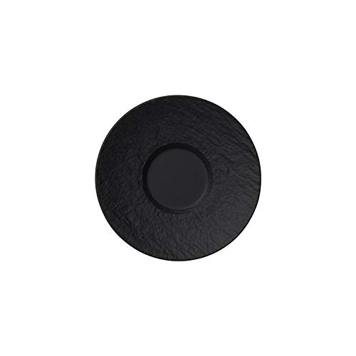 Villeroy & Boch Manufacture Rock Mocha/Espresso Saucer, 12 cm, Premium Porcelain, Black