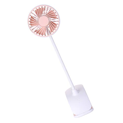 1 peça criativa 1200 mAh USB pequeno clipe ventilador desktop para crianças verão meninas (rosa)