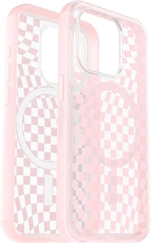 Coque antichoc iPhone 14 Pro Max OtterBox contre les rayures d'écran motif damier rose