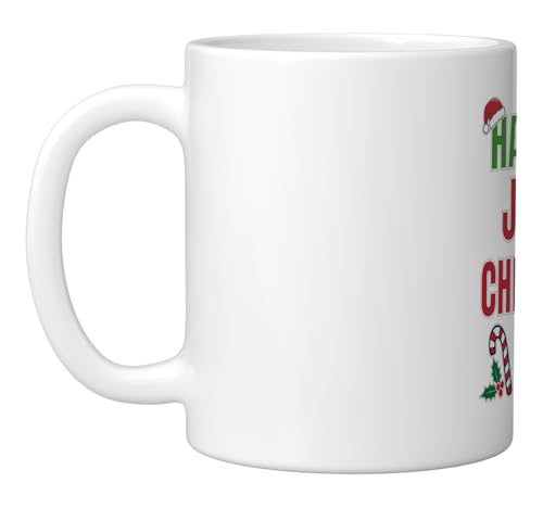 Having A Joules Christmas Time Family Reunion Name Ceramic Mug, White
