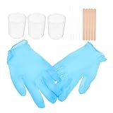 Outils de bricolage pour gobelets à : ce paquet comprend 10 compte-gouttes, 50 tiges de mélange, 10 en caoutchouc butadiène et 3 tasses à mesurer de 100 ml, outils en époxy cristal