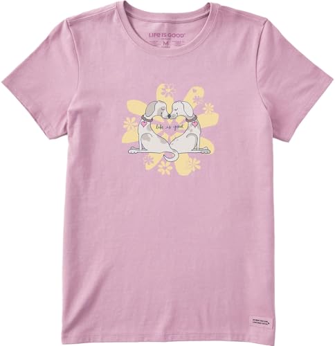 T-shirt Quirky Dogheart pour femme Life is Good, l'esprit positif et l'amour des chiens.