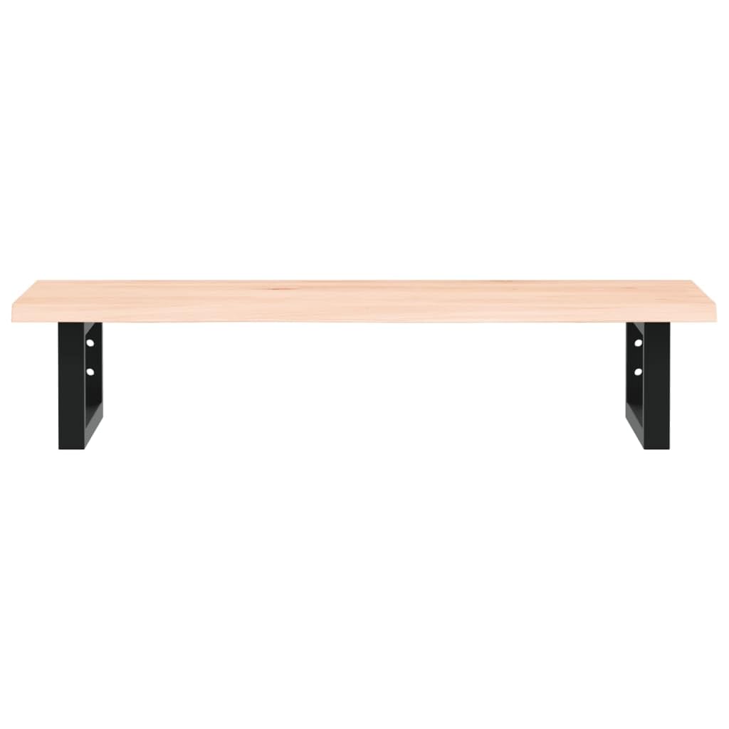 Blat pod umywalkę z litego drewna dębowego ze stalowym uchwytem, 80 x 40 cm, obciążenie do 100 kg, montowany na ścianie, regał do szafki pod umywalkę i do przechowywania w toalecie dla gości