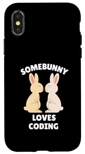 Somebunny Loves Coding �L���[�g �C�[�X�^�[ �o�j�[ �\�t�g�E�F�A�G���W�j�A �X�}�z�P�[�X iPhone X/XS �p