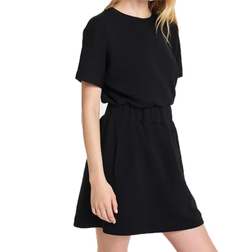Freelady Tshirt Dress,Freelady Cinched T Shirt Dress,Summer Casual Short Sleeve Crew Neck Elastic Waist Mini T Shirt Dresses - Main Image