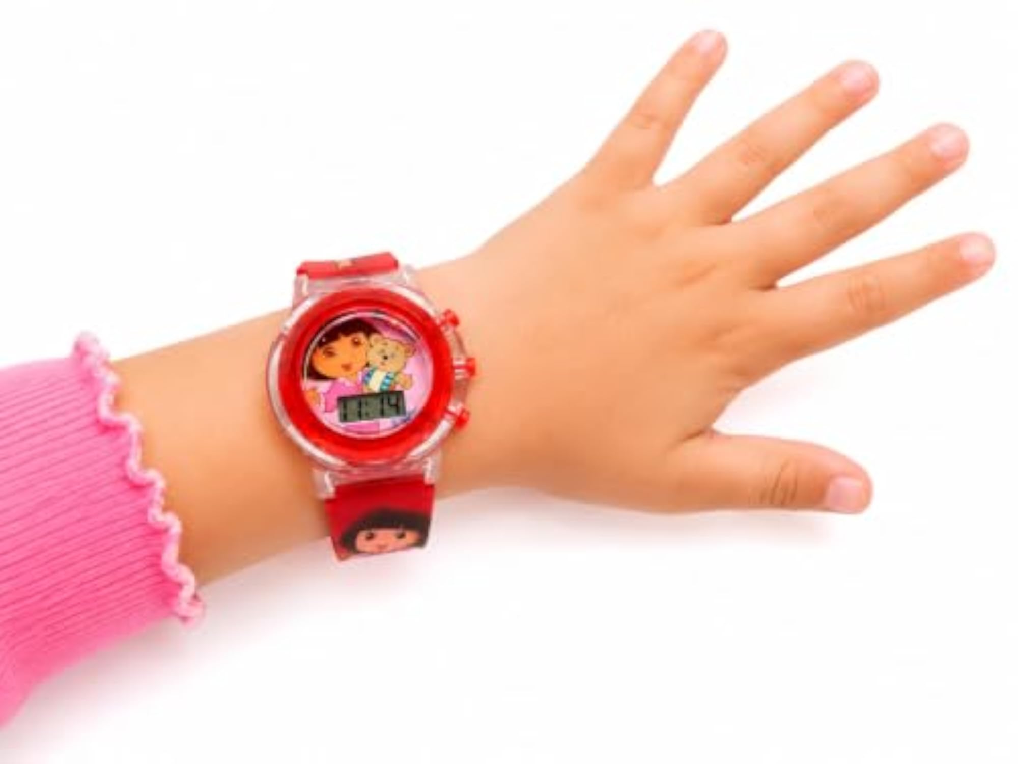 Kids Dora Theme Digital Watch for Girls, Adjustable Silicone Strap