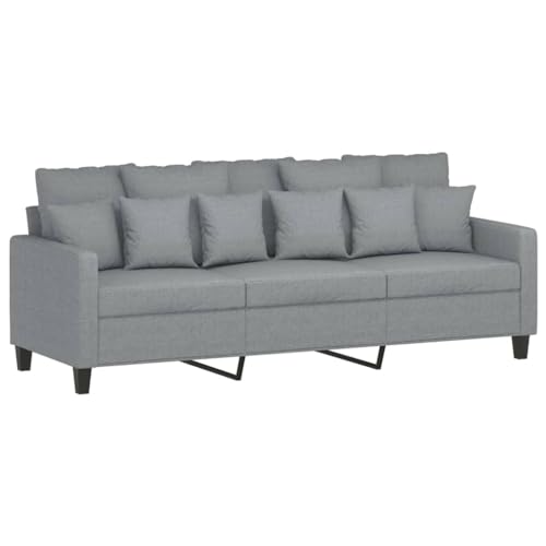 KLYEON 3-Sitzer-Sofa mit Hocker Hellgrau 180 cm Stoff,Modernes 3er Sofa mit Hocker Gemütlicher Sitzkomfort für Entspannung und Unterhaltung Wohnzimmer, Sofas – Bild 6