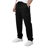 Calça Cargo Tática Sarja Larga Masculina Bolsos Laterais Skatista (BR, Alfa, G, Regular, Regular, Preto)