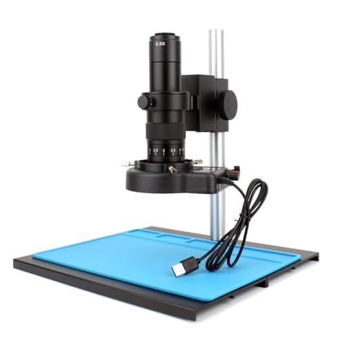 Microscope 14MP 60FPS HDMI USB Electronic Digital Video Microscope Camera 180/130X Zoom C Mount Lens 56 LED for Phone Chip PCB Repair Tools(D 180X No Camera)