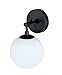 XiNBEi Lighting Wall Light 1 Light Vintage Wall Sconce with Globe Glass, Bathroom Vanity Light in Matte Black for Bathroom & Bedroom XB-W1211-MBK