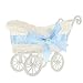 ABOOFAN Mini Wicker Stroller Baby Shower Party Novelty Candy Basket - Shopping Pretend Toy Cart Valentines Wedding Anniversary Party Table Centerpiece 9.44 x 6.69 x 5.51 Inch