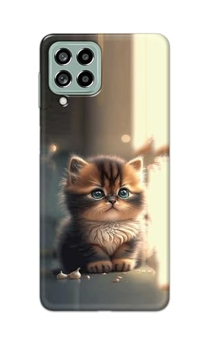 Image of PRINTFIDAA Printed Hard Back Cover Case for Samsung Galaxy M53 5G Back Cover (Cute Cat) -112