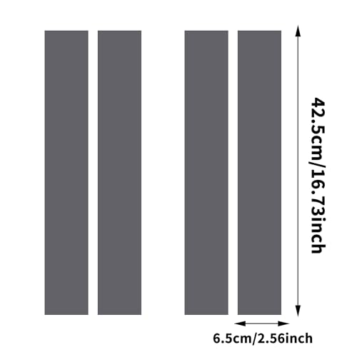 Image of TOMALL 2 Pair Racing Sport Stripe Vinyl Decals for Car Fender Hood Bumper Trunk Auto Stripe Graphic Stickers Decorations for Pickup Vehicle SUV Truck Off-Road (Gray)